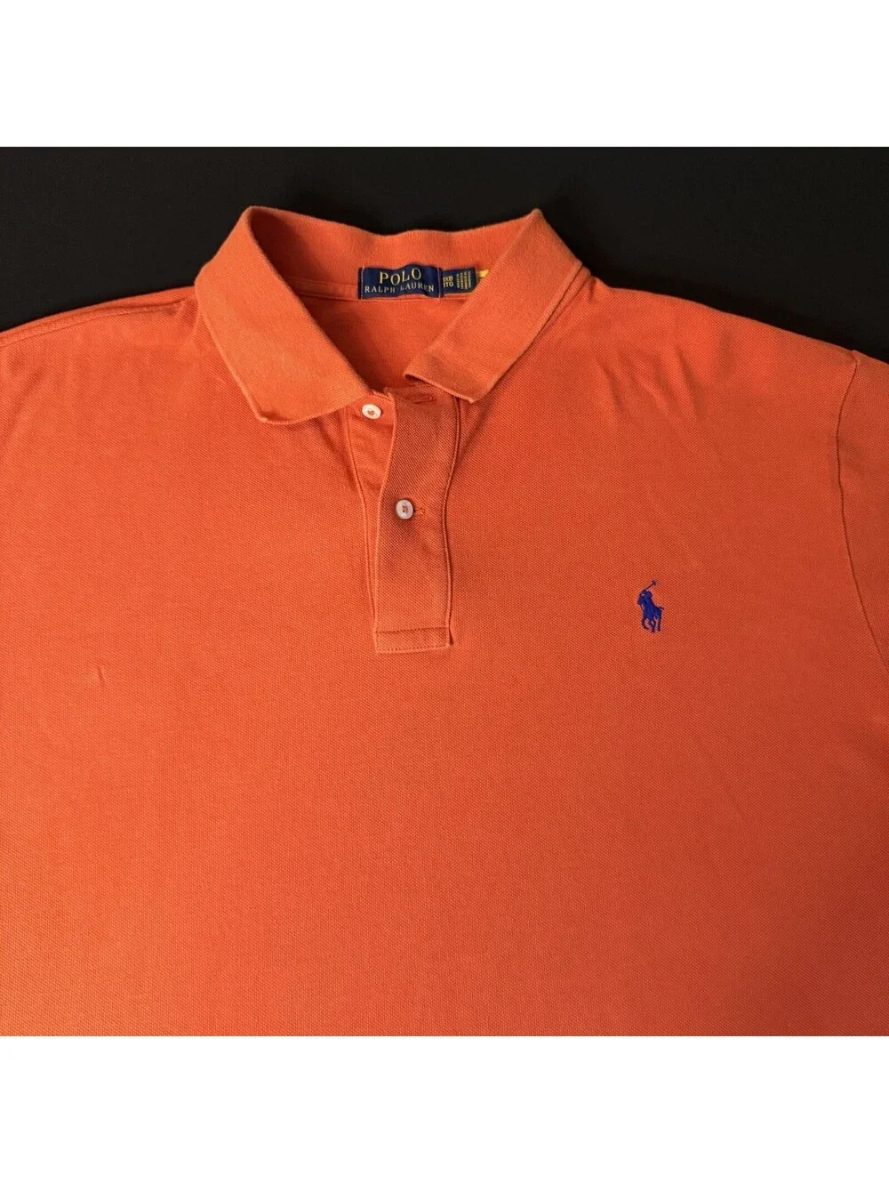 Polo Ralph Lauren Men’s 1XB Big Orange Mesh Polo Shirt Pony Logo Cotton
